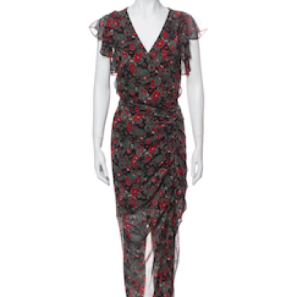 Veronica Beard Silk Wrap Maxi-Dress
